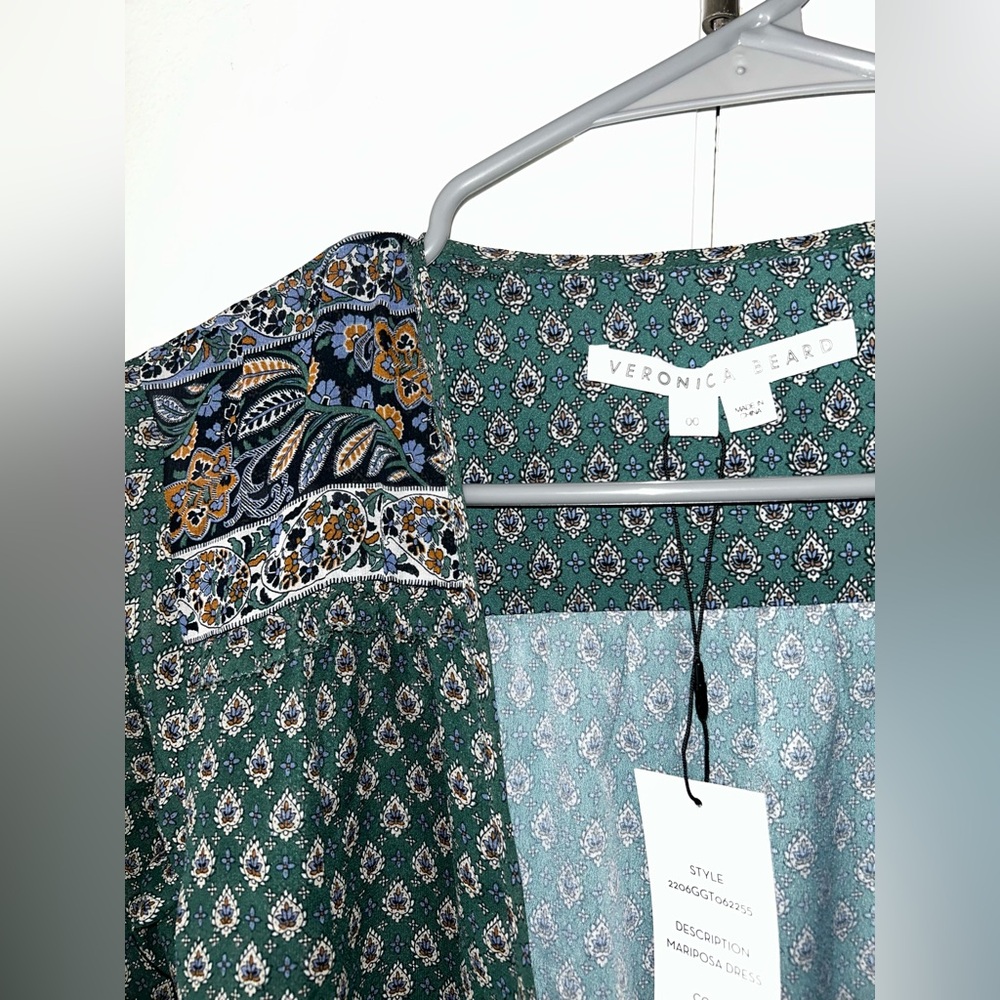 Veronica Beard Mariposa Paisley Ruched Surplus Maxi Dress - Size 00 - NWT - Picture 12 of 13